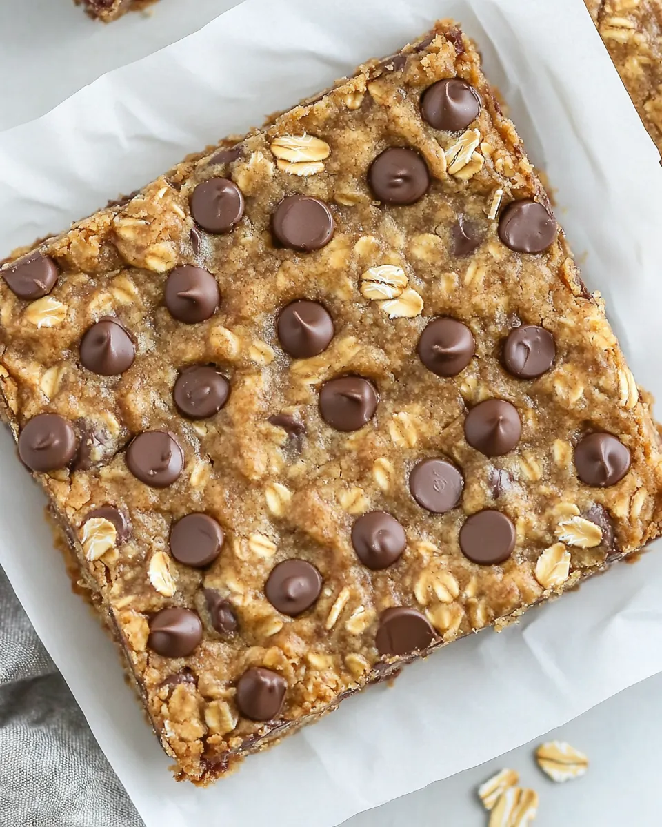 Homemade Healthy Peanut Butter Oatmeal Cookie Bars photo