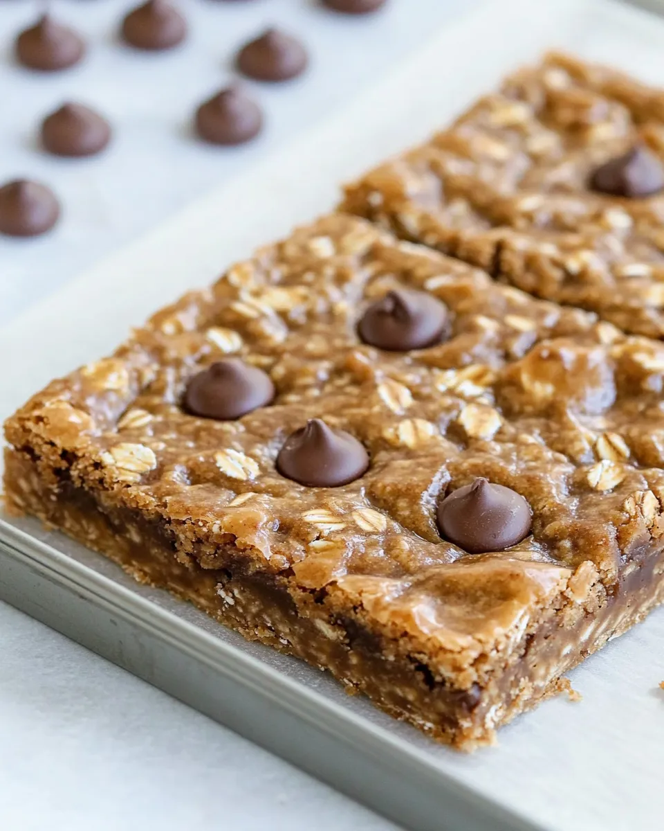 Classic Healthy Peanut Butter Oatmeal Cookie Bars image