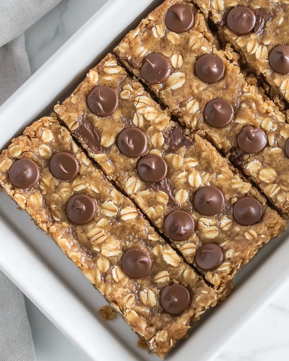 Delicious Healthy Peanut Butter Oatmeal Cookie Bars shot