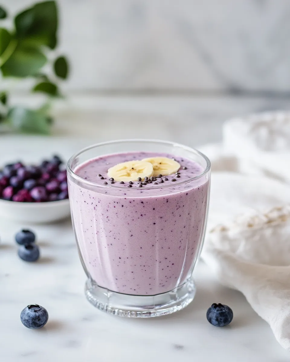 Classic Healthy blueberry & banana protein smoothie image