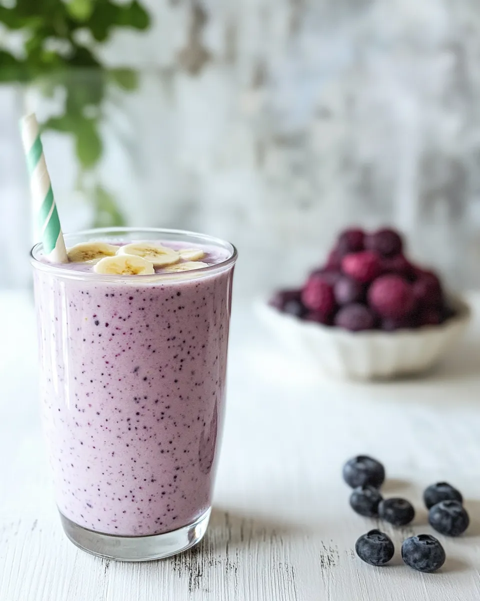 Easy Healthy blueberry & banana protein smoothie picture