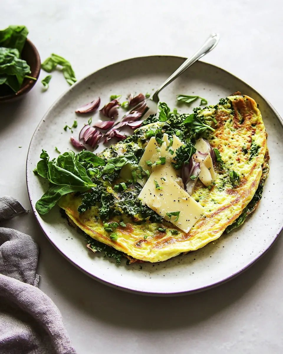 Classic Herby Kale Omelette with Manchego Cheese image