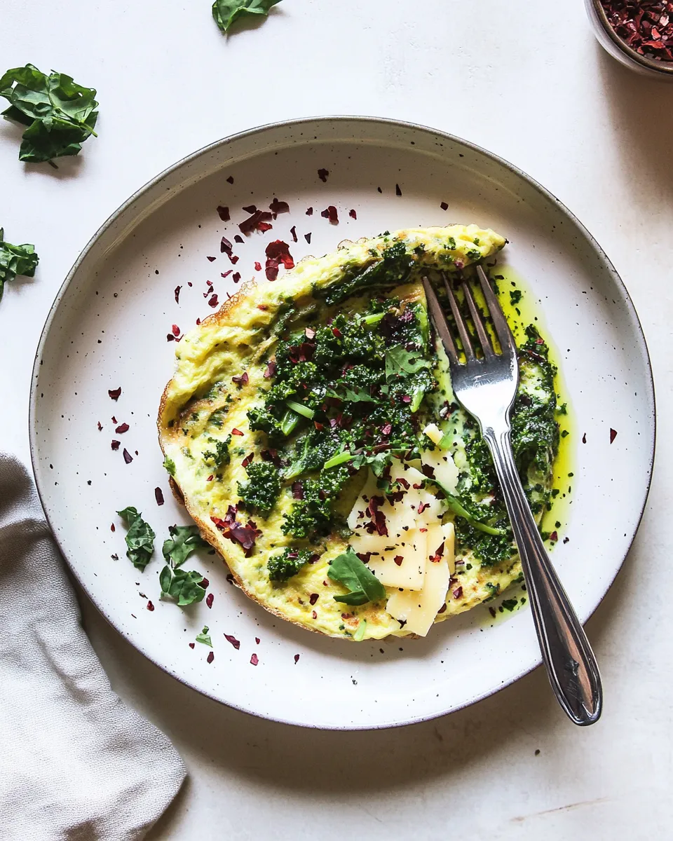 Easy Herby Kale Omelette with Manchego Cheese picture