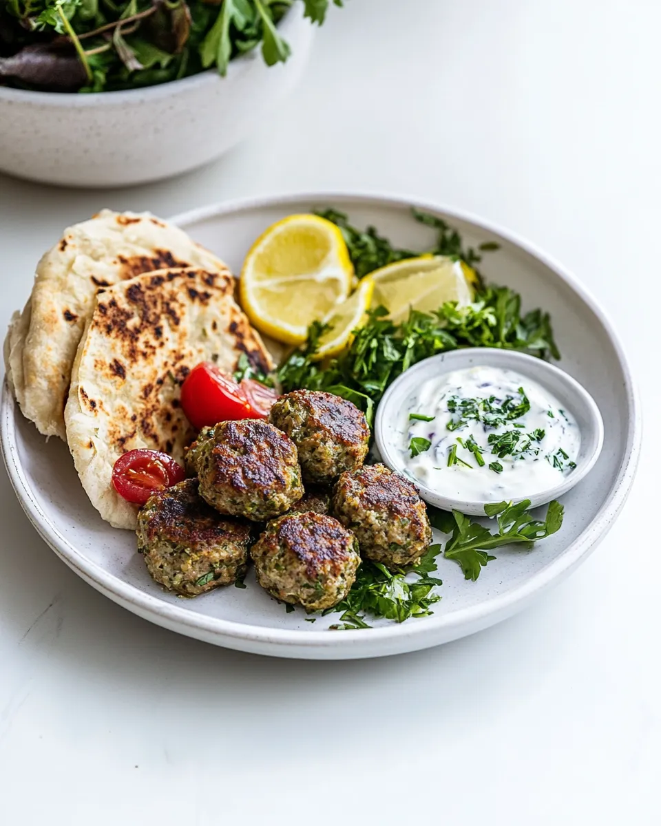 Best Herby lamb koftas with yoghurt sauce shot