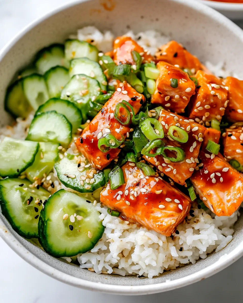 Classic Honey Sriracha Roasted Salmon Rice Bowls (GF, DF) image