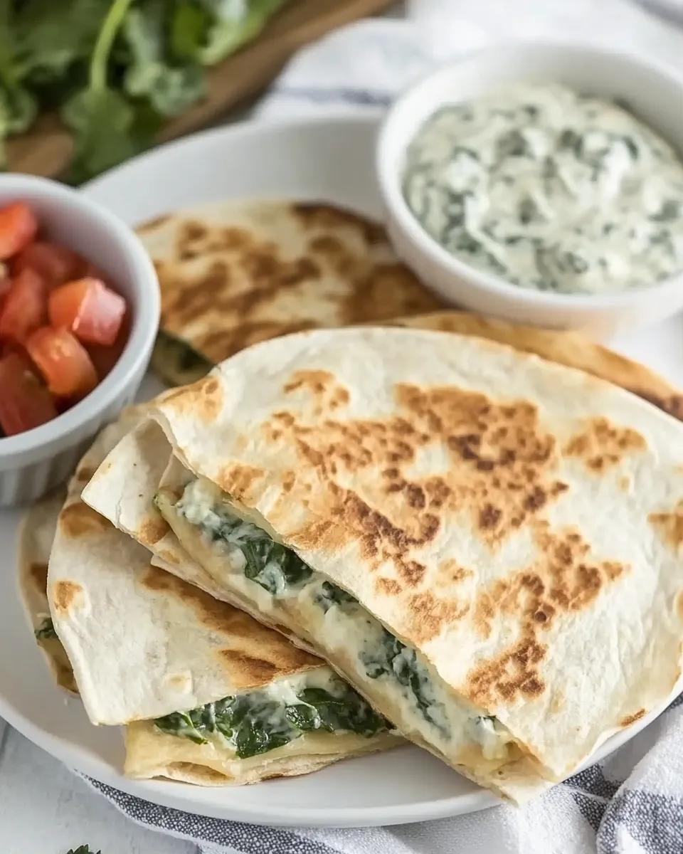 Delicious How to Make Quesadillas with Spinach Dip shot