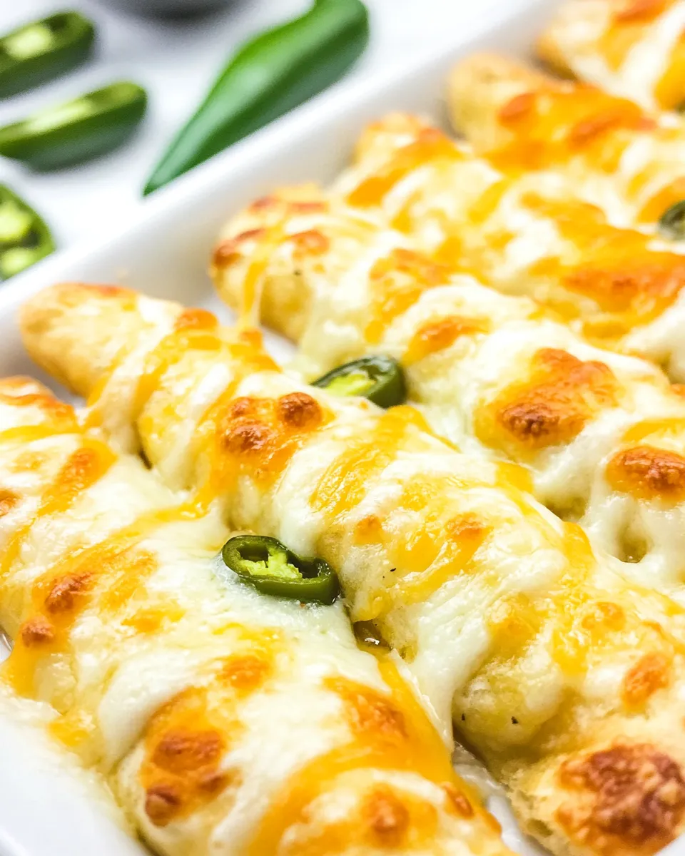 Delicious Jalapeno Popper Cheesy Breadsticks shot