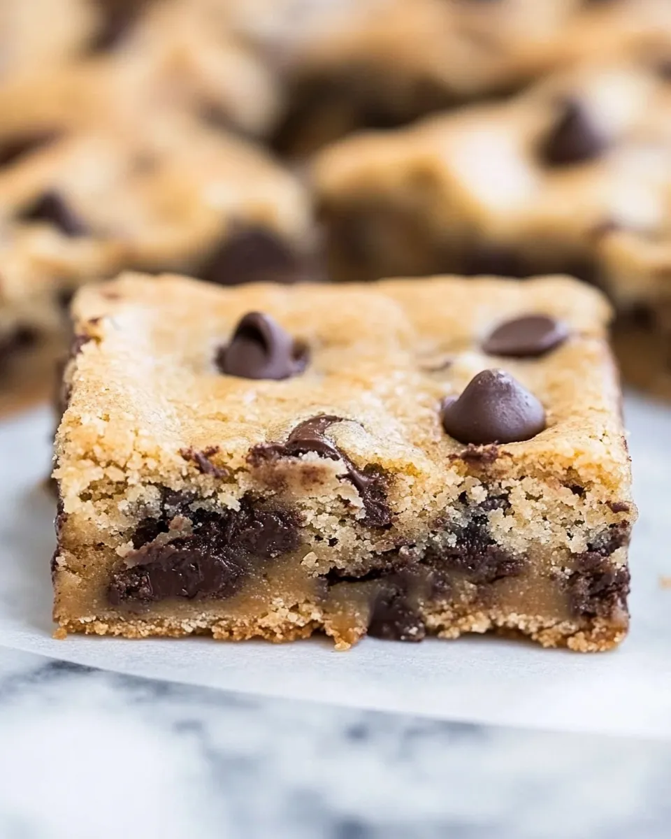 Delicious Keto Chocolate Chip Cookie Bars shot