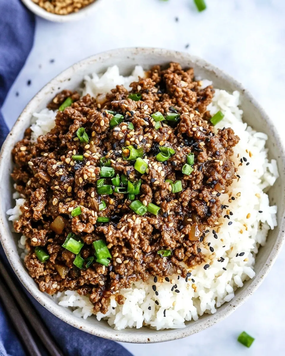 Delicious Korean Ground Beef and Rice Bowls recipe photo