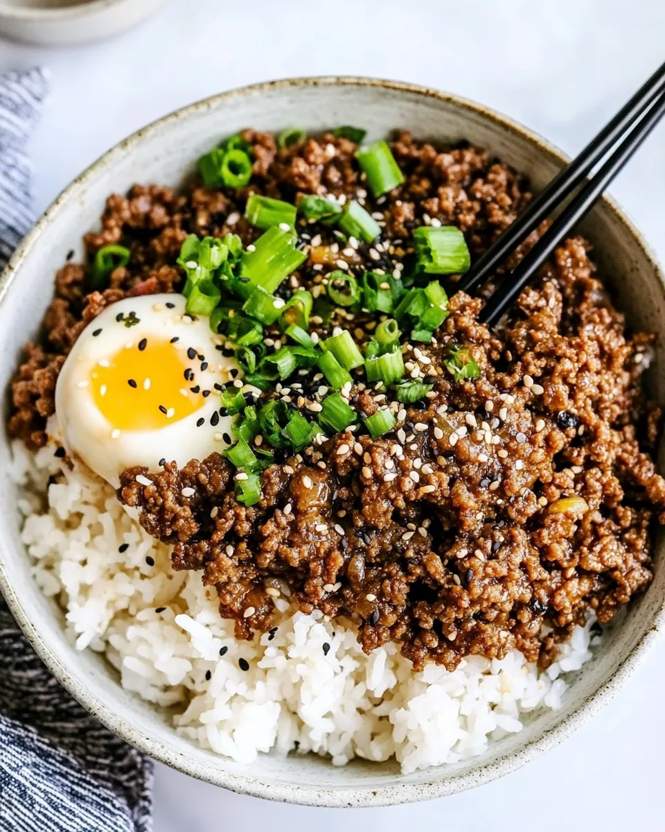 Quick Korean Ground Beef and Rice Bowls photo