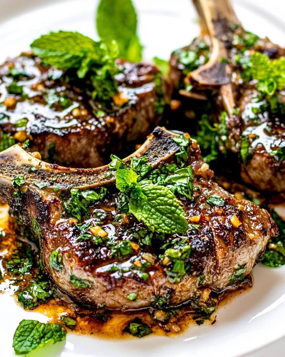 Classic Lamb Chops with Garlic Mint Sauce image
