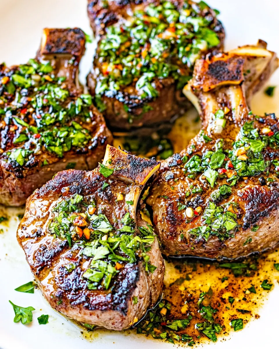 Easy Lamb Chops with Garlic Mint Sauce recipe photo