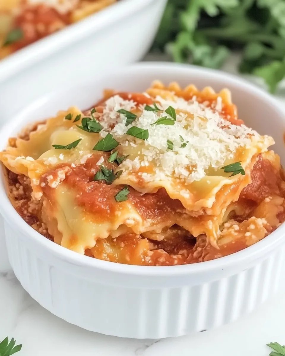 Delicious Lazy Ravioli Lasagna Recipe (Easy Casserole) shot
