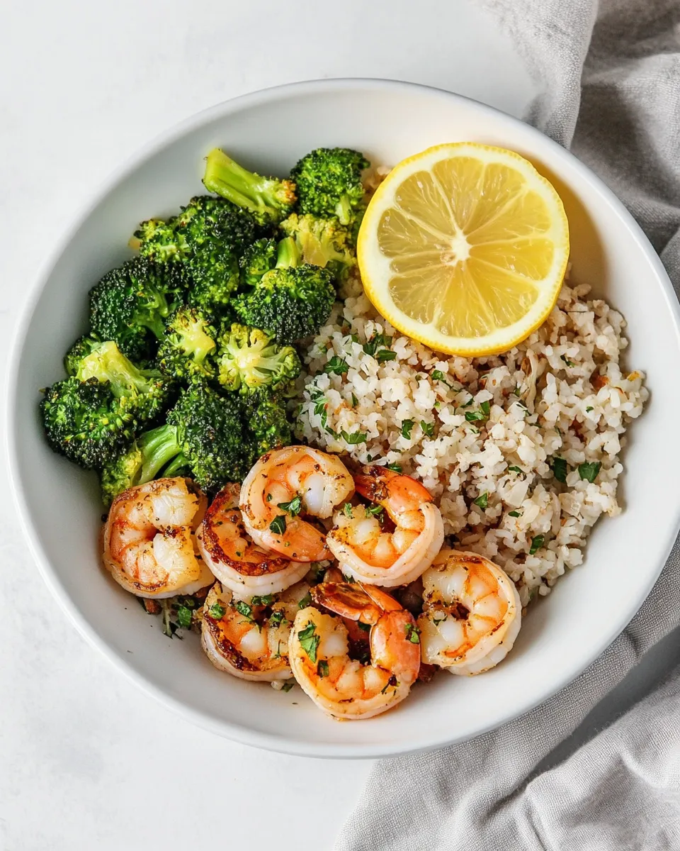 Delicious Lemon Butter Shrimp and Broccoli Skillet. shot