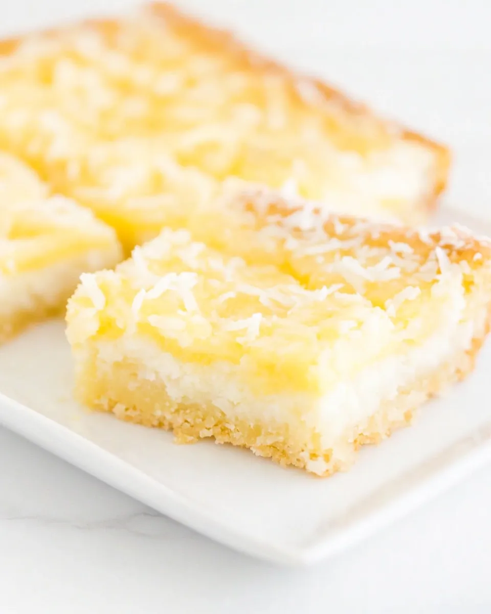 Homemade Lemon Coconut White Chocolate Gooey Bars photo