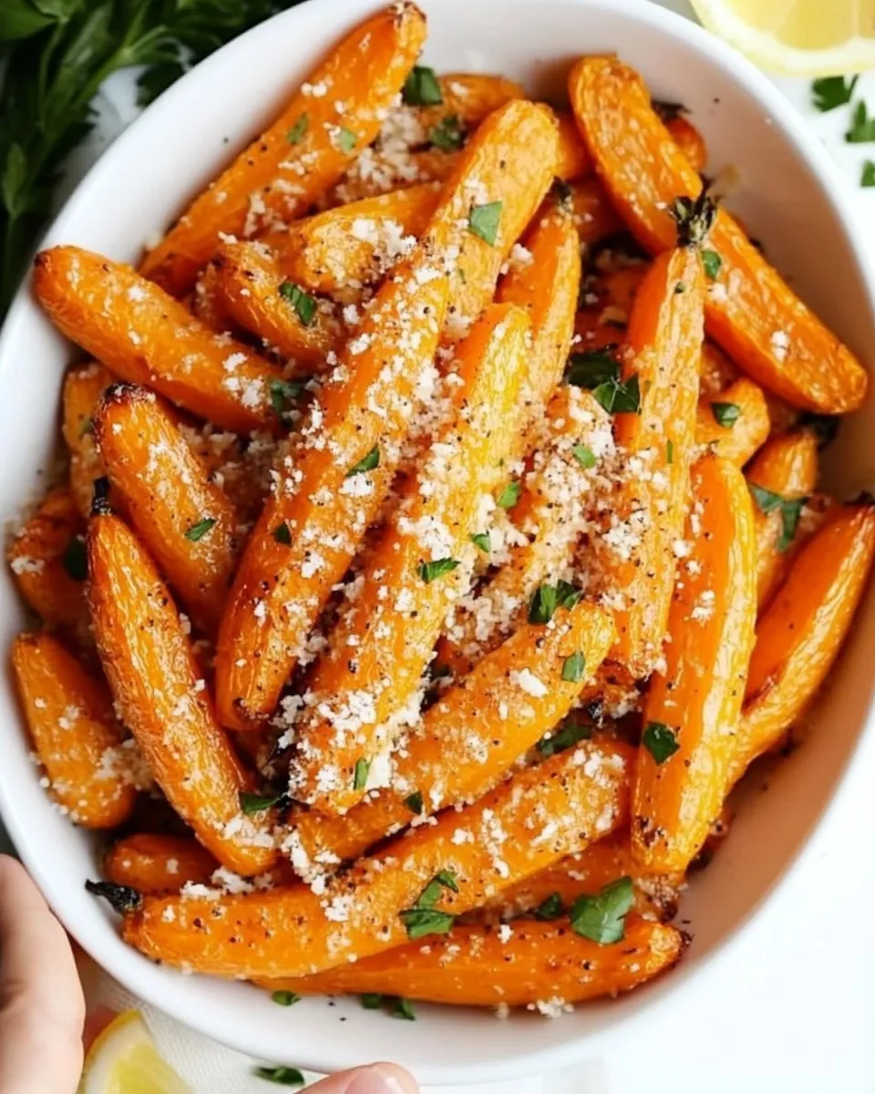 Delicious Lemon Parmesan Roasted Carrots shot