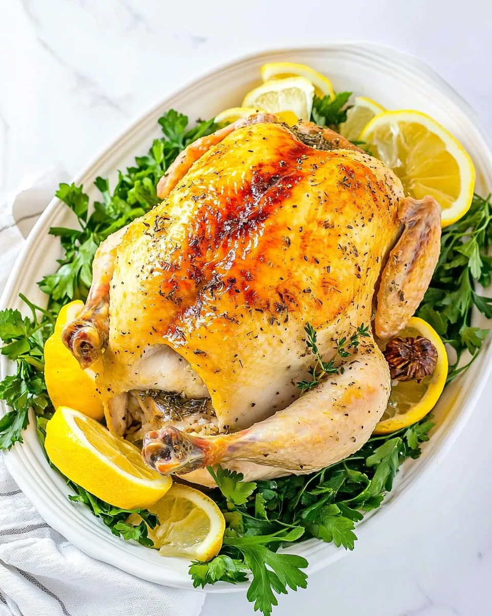 Delicious Lemon Roasted Chicken shot
