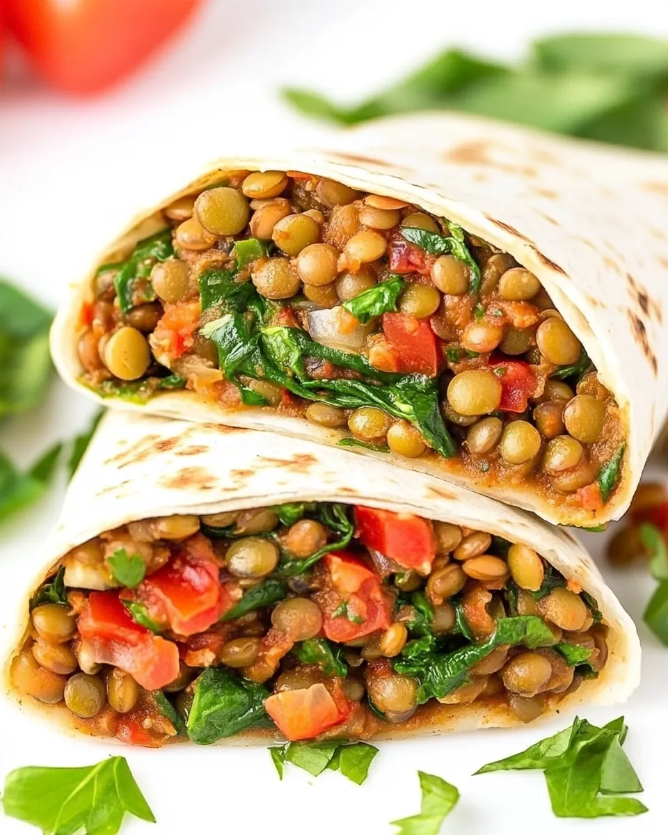 Homemade Lentil Spinach Burritos (Easy, Vegan!) photo