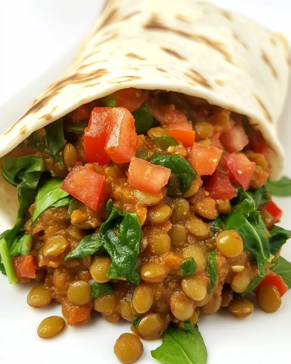 Classic Lentil Spinach Burritos (Easy, Vegan!) image