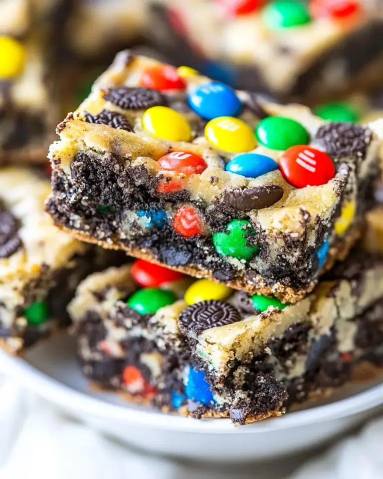Easy Loaded M&M Oreo Cookie Bars photo