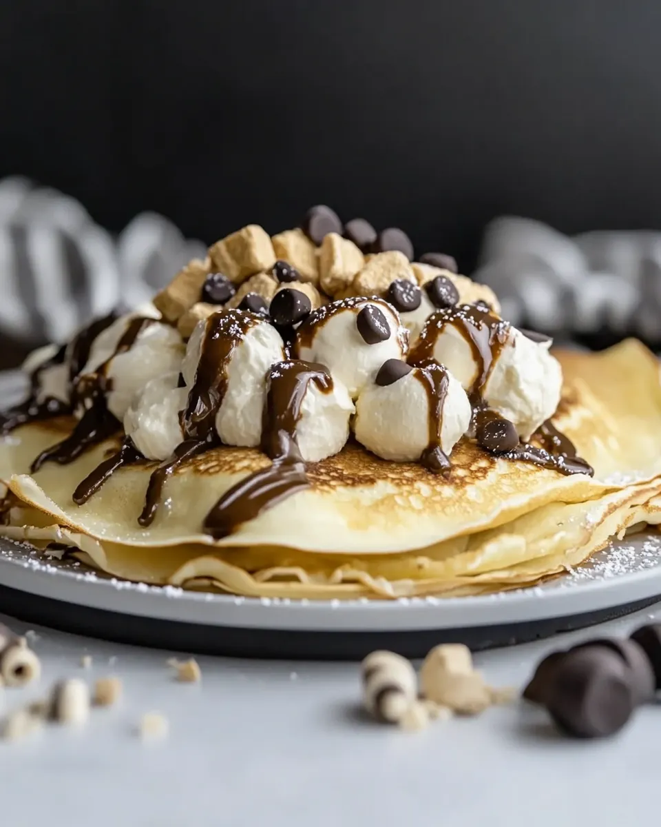 Homemade Loaded Smore Crepes (Easy Crepe Recipe) photo
