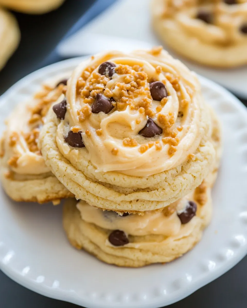 Classic Lofthouse-Style Soft Peanut Butter Chip Sugar Cookies with Peanut Butter Frosting image