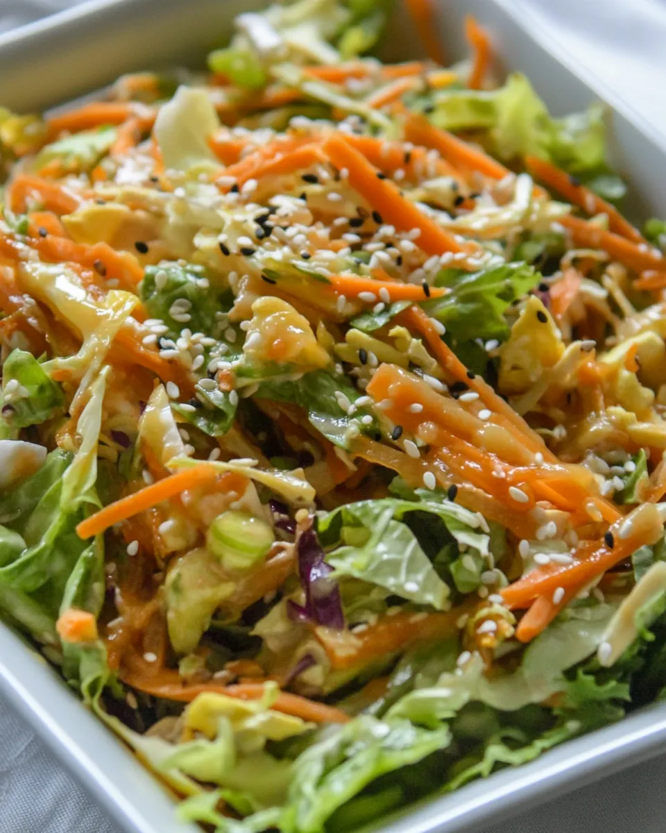 Healthy Macro Friendly Sesame Ginger Salad shot