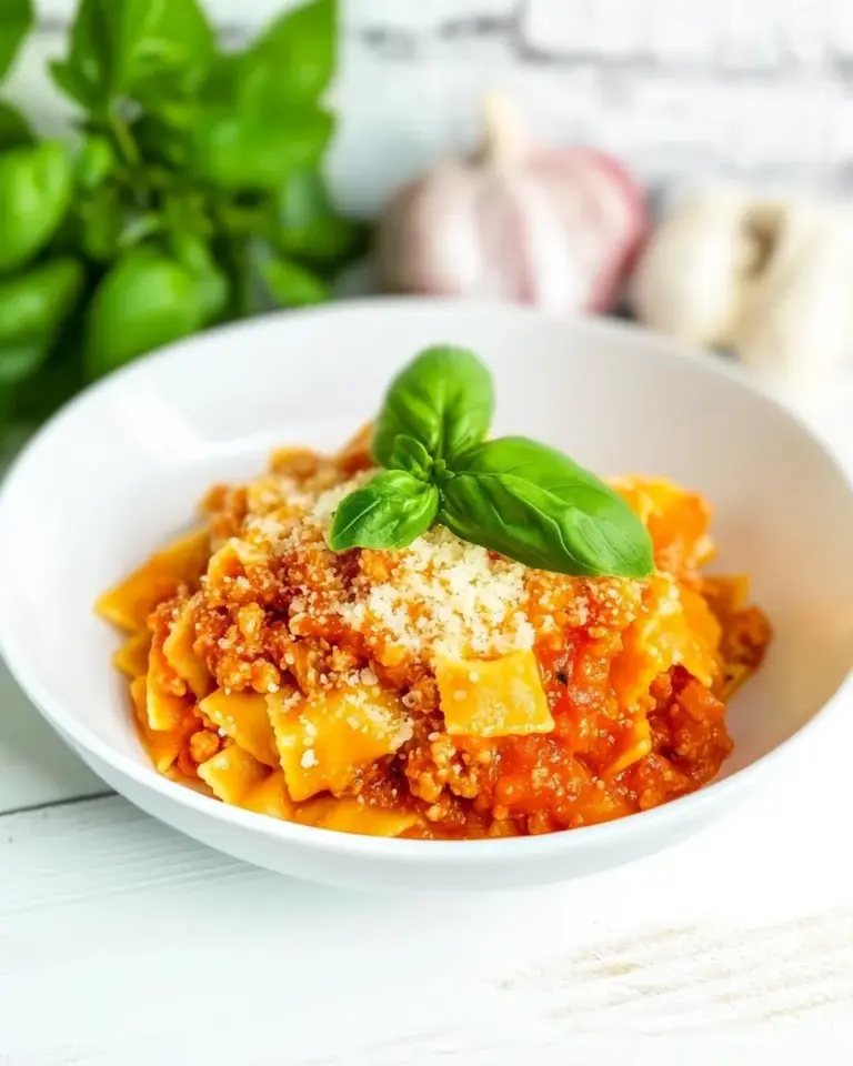Homemade Mafaldine Pasta with Napoletana Sauce photo