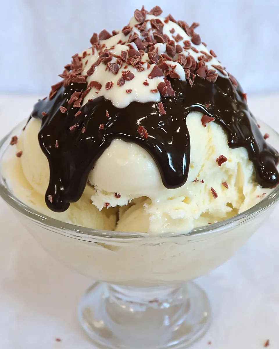 Delicious Magic Shell, Homemade Chocolate Ice Cream Topping shot