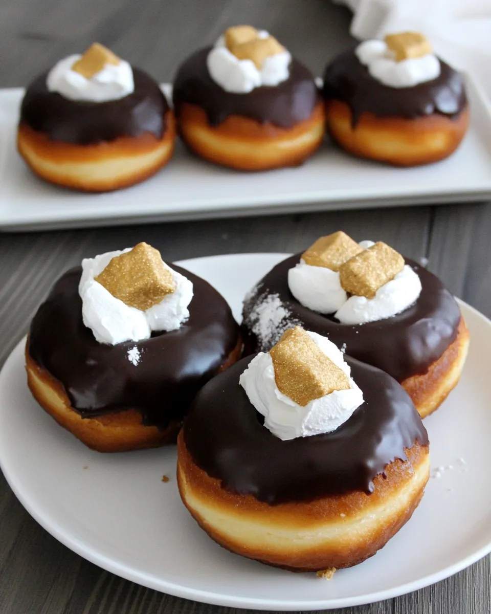 Homemade Marshmallow Cream Filled Smores Doughnuts photo