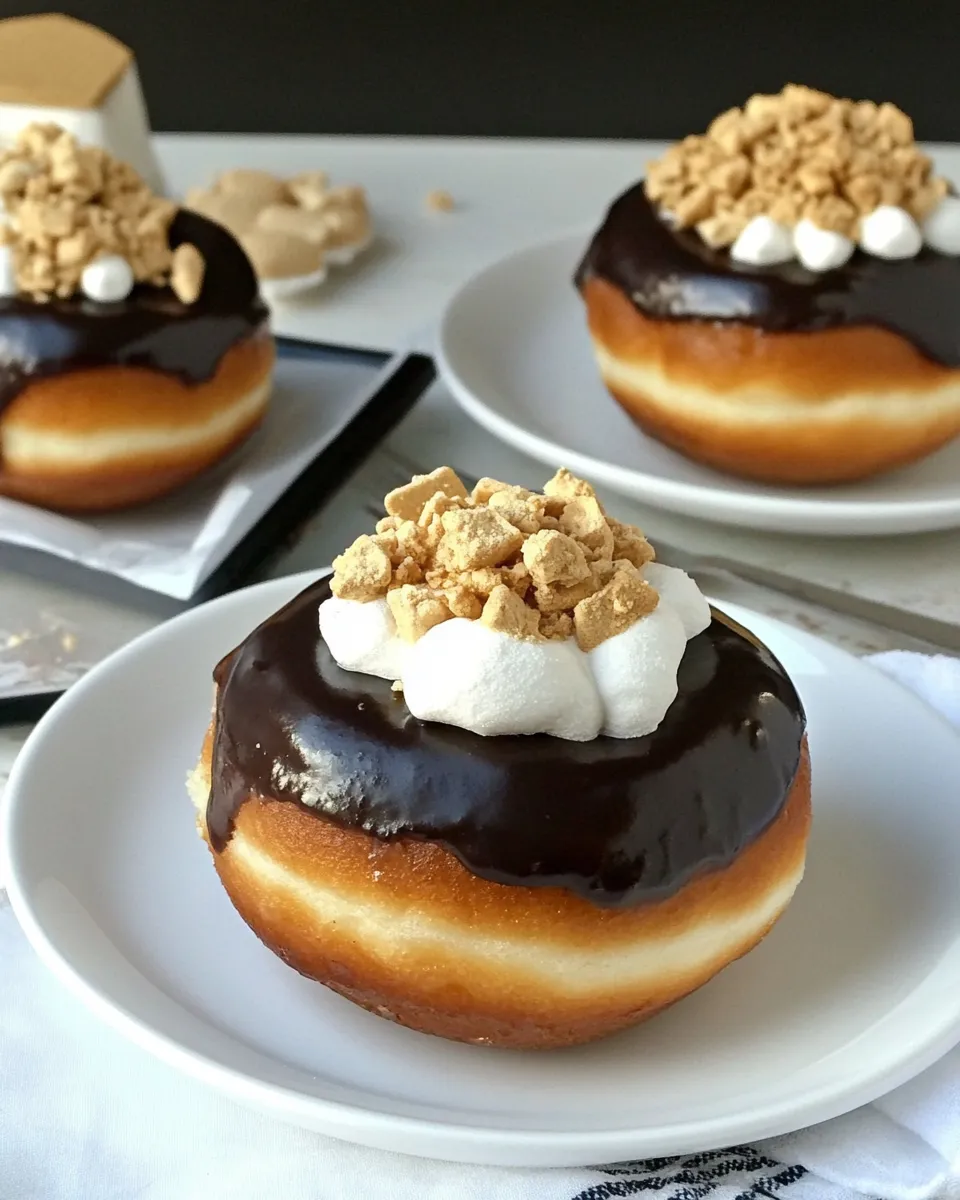 Easy Marshmallow Cream Filled Smores Doughnuts picture