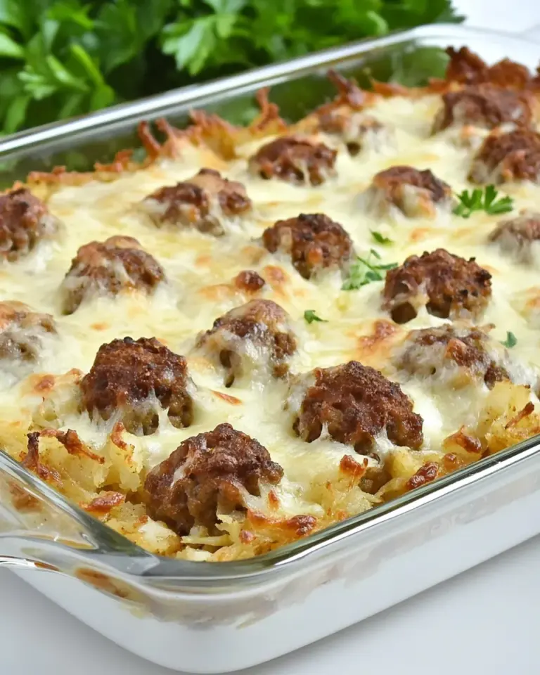 Homemade Meatball Hash Brown Bake photo