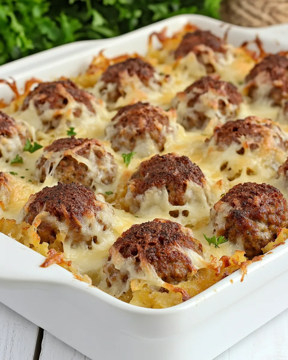 Classic Meatball Hash Brown Bake image