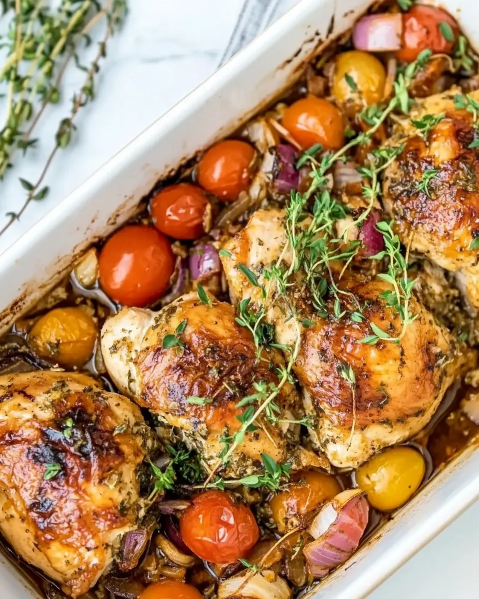 Healthy Mediterranean Chicken Bake Recipe (Balsamic Baked Chicken) picture