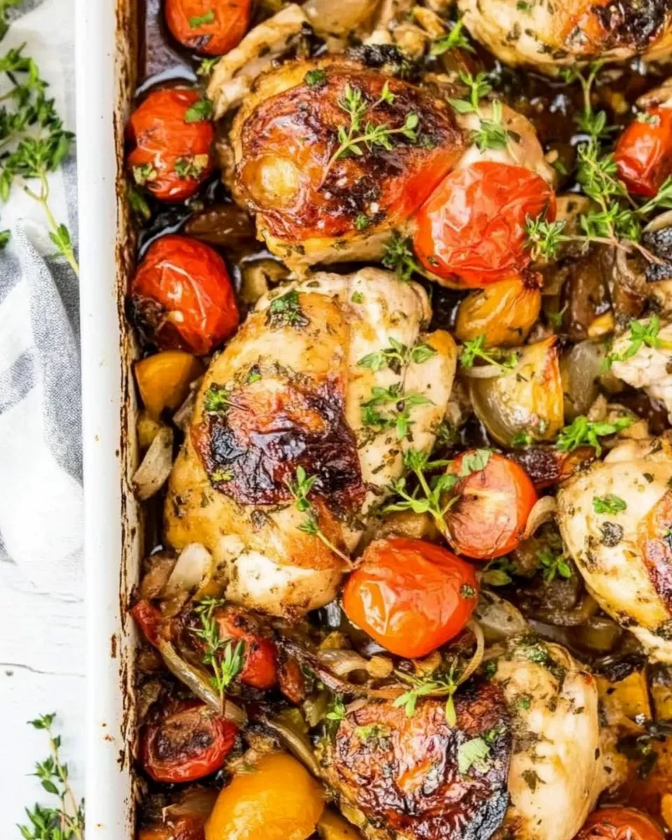 Best Mediterranean Chicken Bake Recipe (Balsamic Baked Chicken) shot