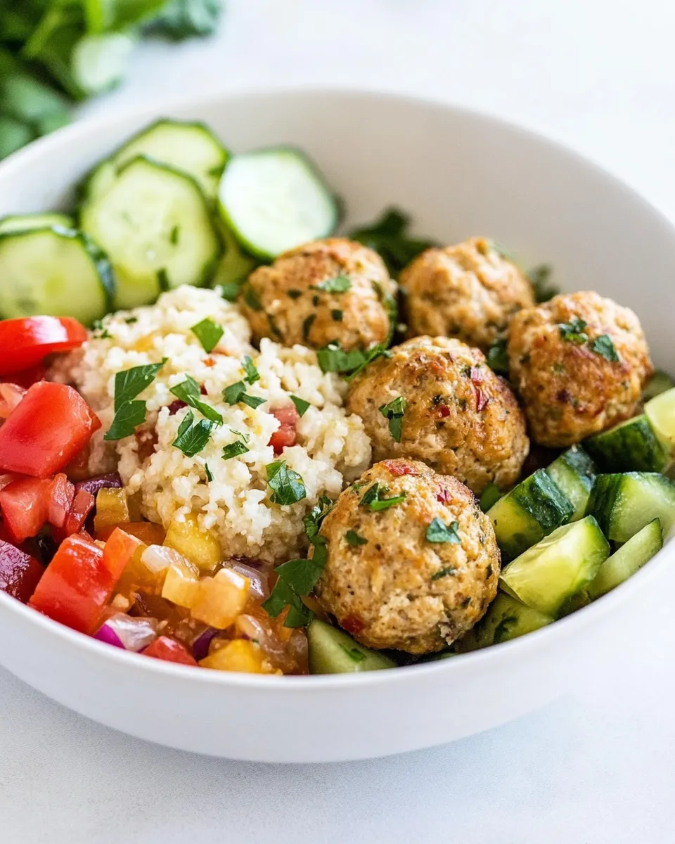 Delicious Mediterranean Chicken Meatballs shot