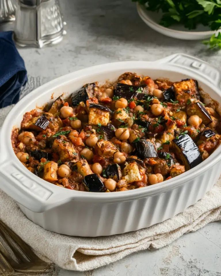 Homemade Mediterranean Chickpea & Eggplant Casserole photo