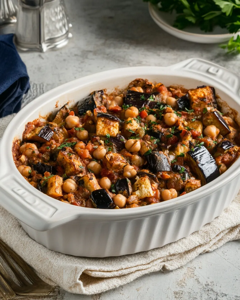 Homemade Mediterranean Chickpea & Eggplant Casserole photo