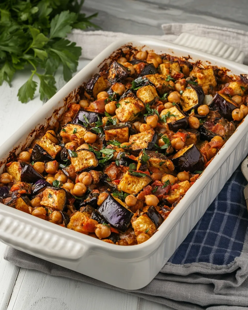 Classic Mediterranean Chickpea & Eggplant Casserole image