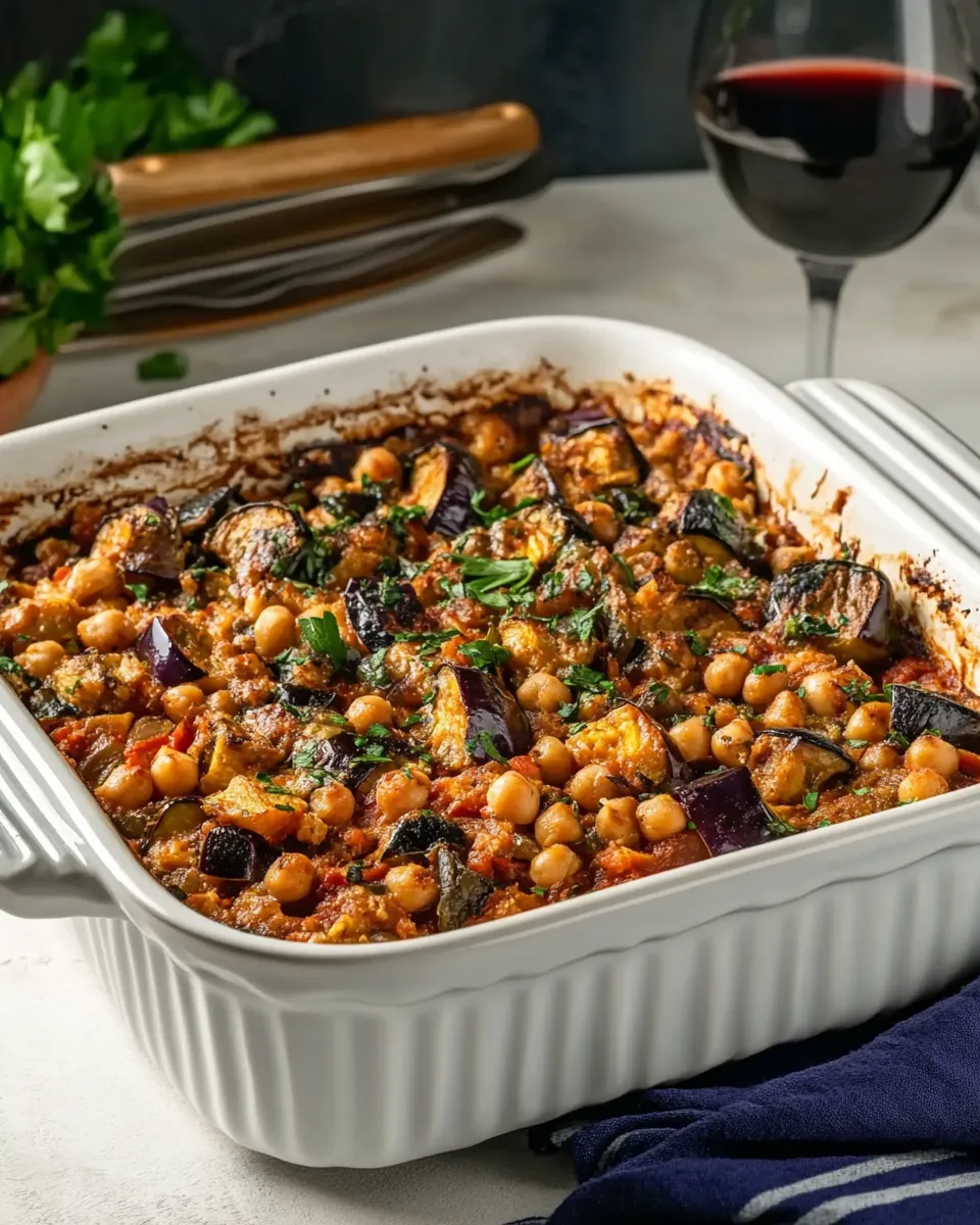 Easy Mediterranean Chickpea & Eggplant Casserole picture