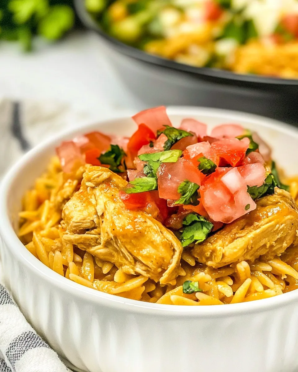 Quick Mexican Chicken Orzo shot