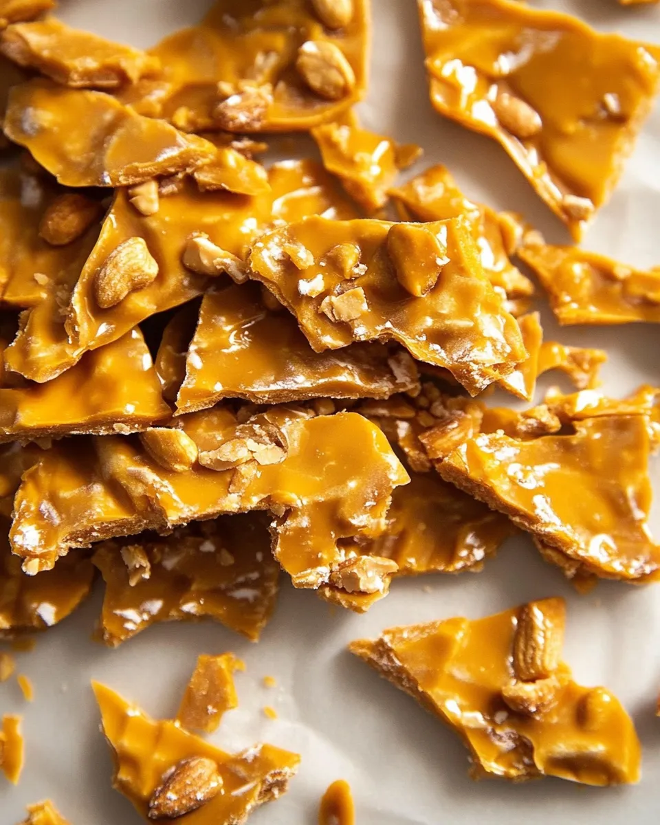 Delicious Microwave Peanut Brittle food shot