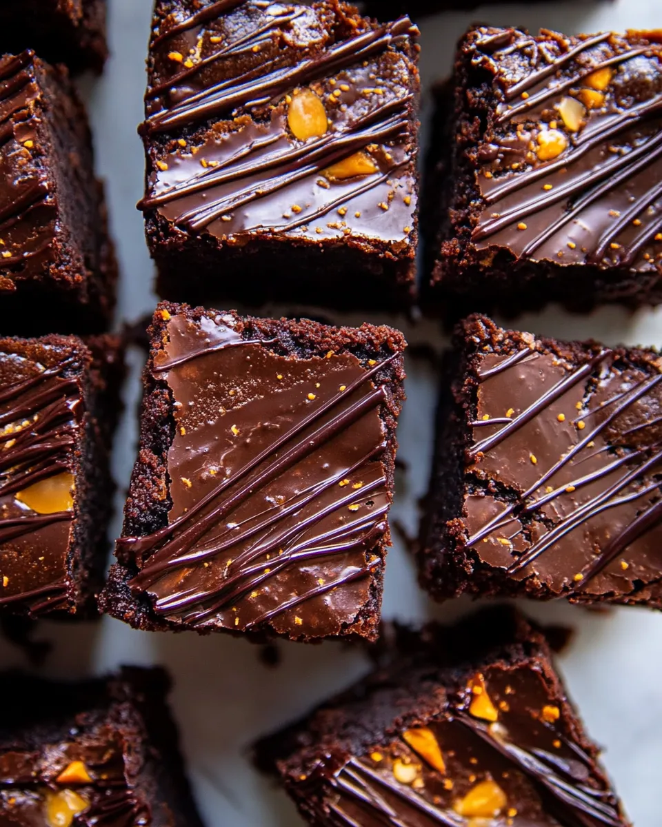 Healthy Milk Chocolate Peanut Butter Truffle Brownies. photo