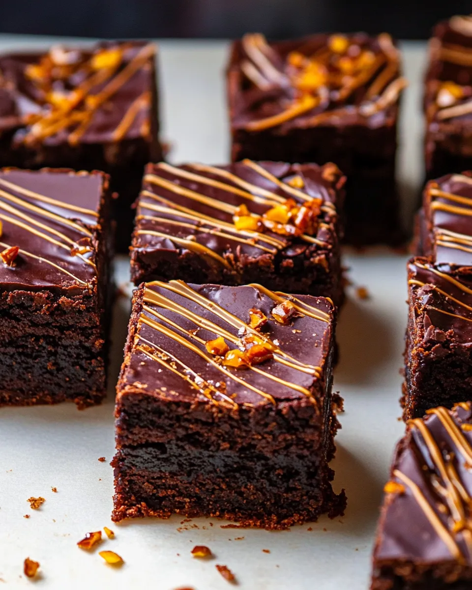 Quick Milk Chocolate Peanut Butter Truffle Brownies. shot
