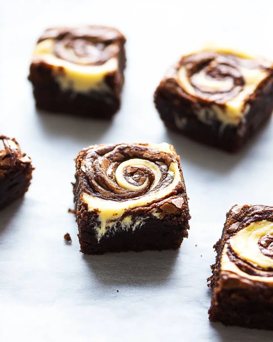 Homemade Mini Cheesecake Swirl Brownies photo