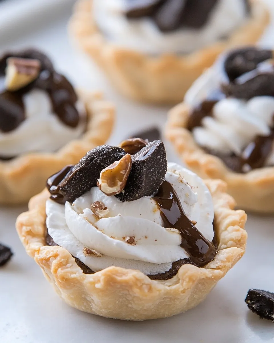 Delicious Mini Cookies and Cream Hazelnut Pies shot