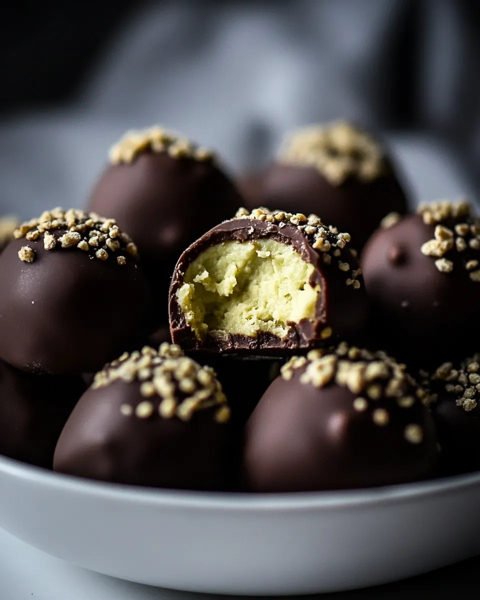Homemade Mint Avocado Cheesecake Truffles photo