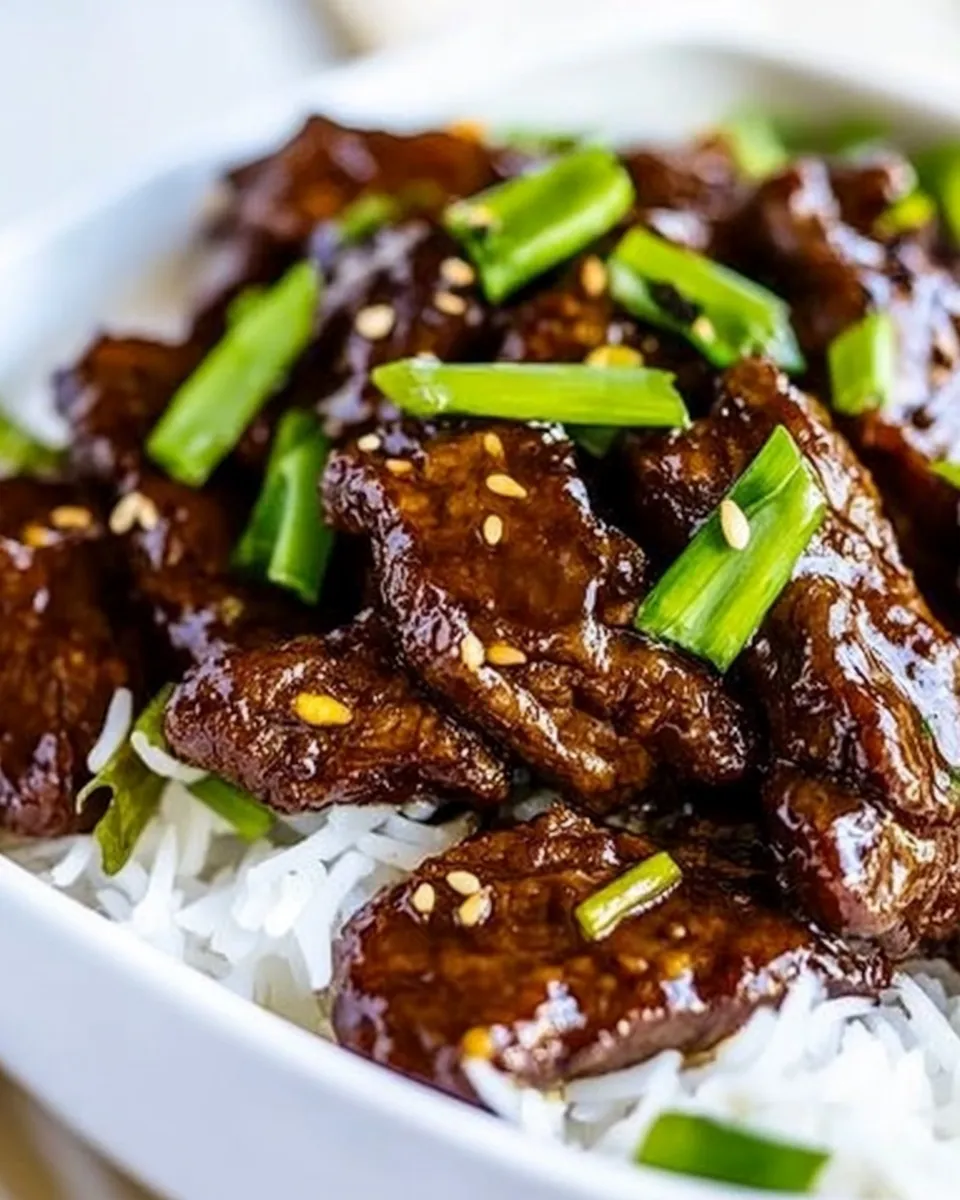 Delicious Mongolian Beef (PF Changs copycat) shot