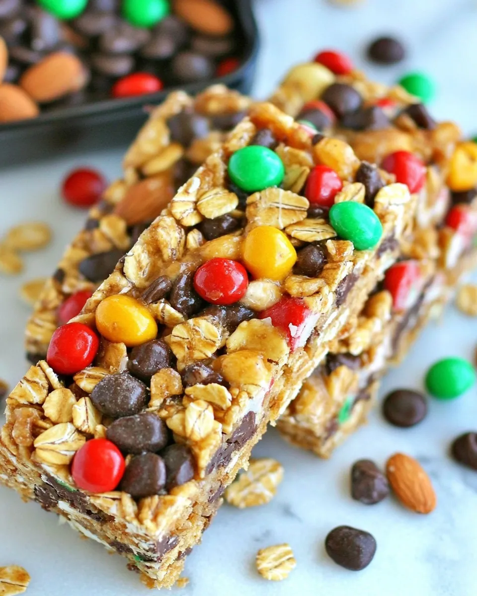 Classic Monster Trail Mix Granola Bars (No-Bake) image