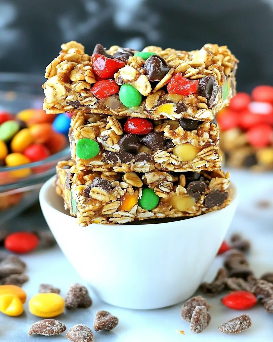 Easy Monster Trail Mix Granola Bars (No-Bake) picture